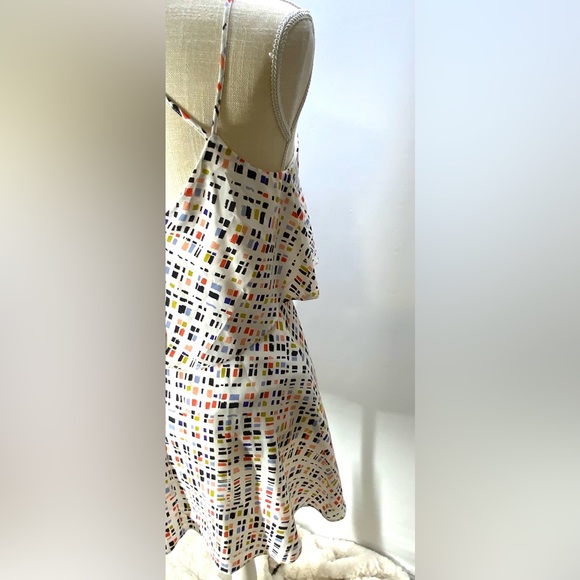 CeCe by Cynthia Steffe Strappy Summer Dress-White with Geometric Pattern-Size 0 - Picture 6 of 14